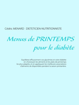 cover image of Menus de printemps pour le diabète